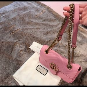Gucci Marmont mini pink leather bag 1800$